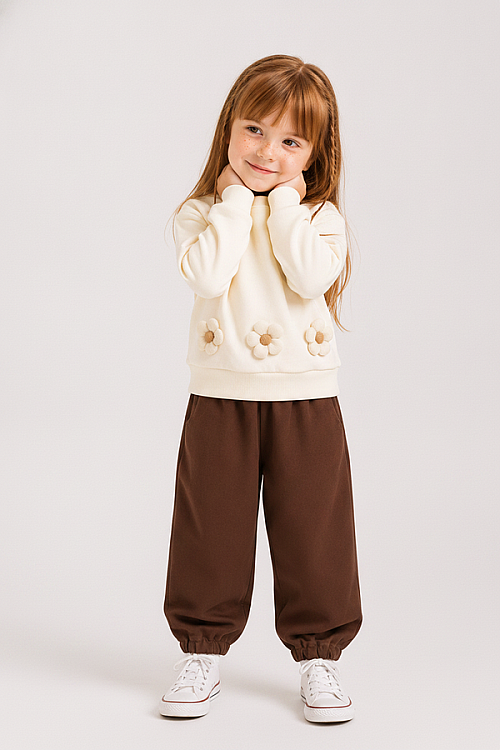 32615-ÇİÇEKLİ SWEAT 1/4 - 1