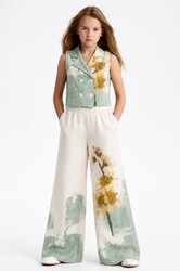 NK Kids - 51354-DESENLİ KETEN PANTOLON 8/14