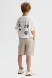 NK Kids - 61325-ÇİZGİLİ KETEN ŞORT 8/14 (1)